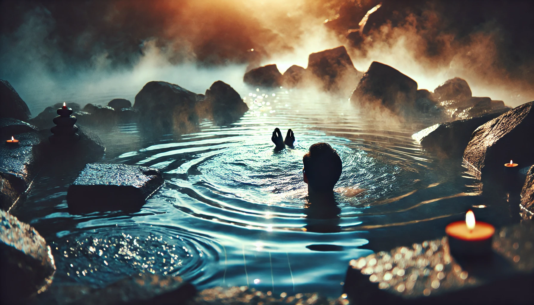 Bain thermal apaisant pour traiter l'arthrose dans un cadre naturel.
