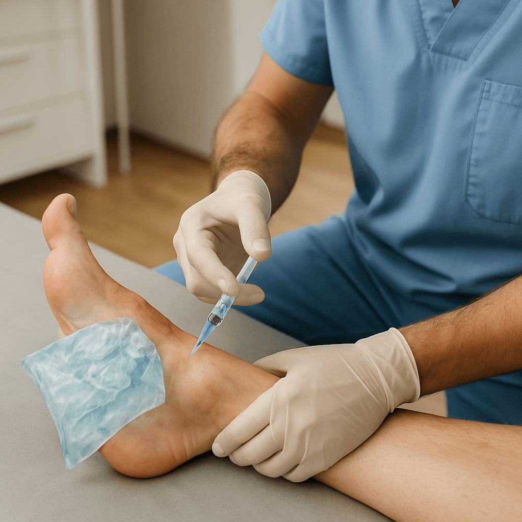 Traitement médical des bursites pied