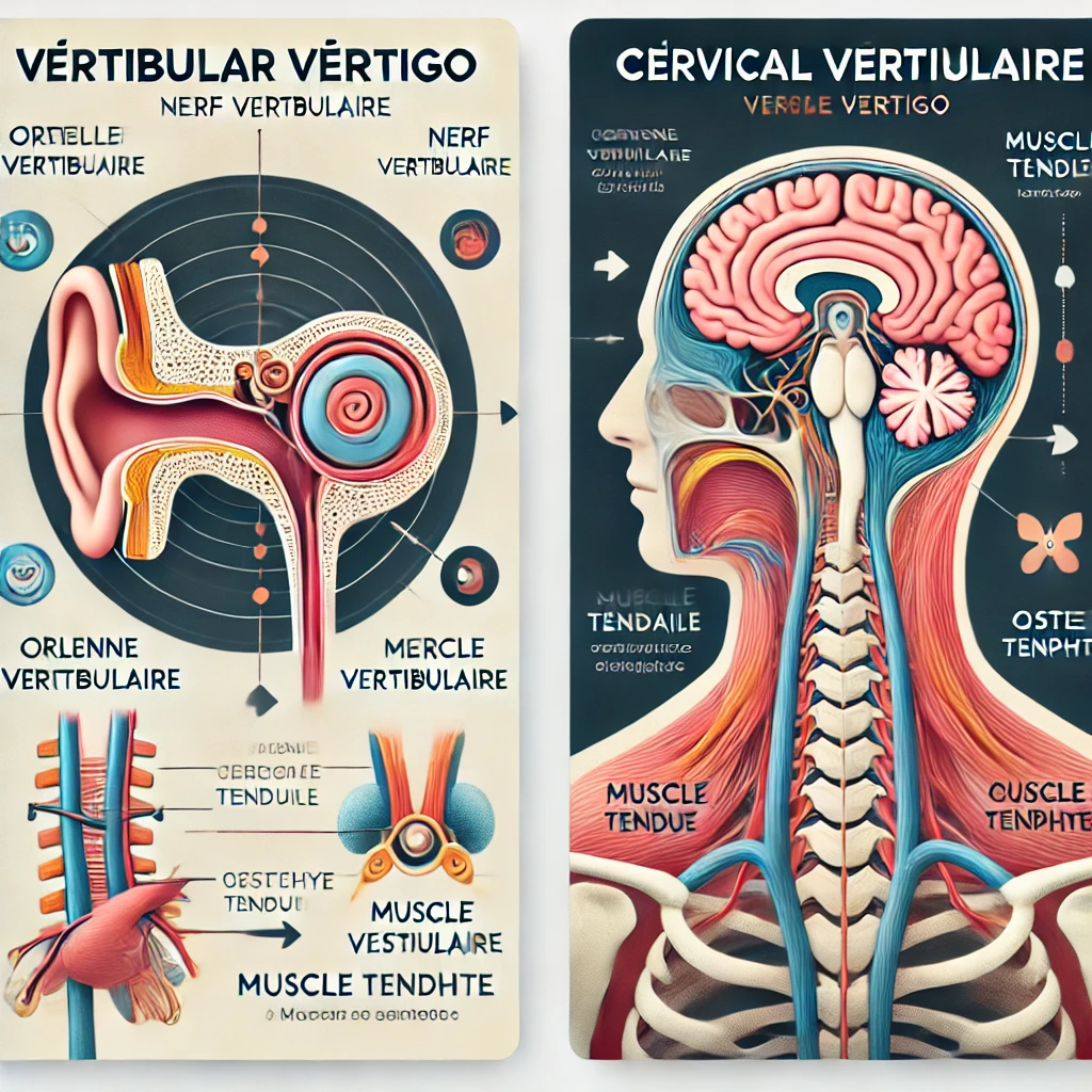 Comparaison entre vertige cervical et vertige vestibulaire