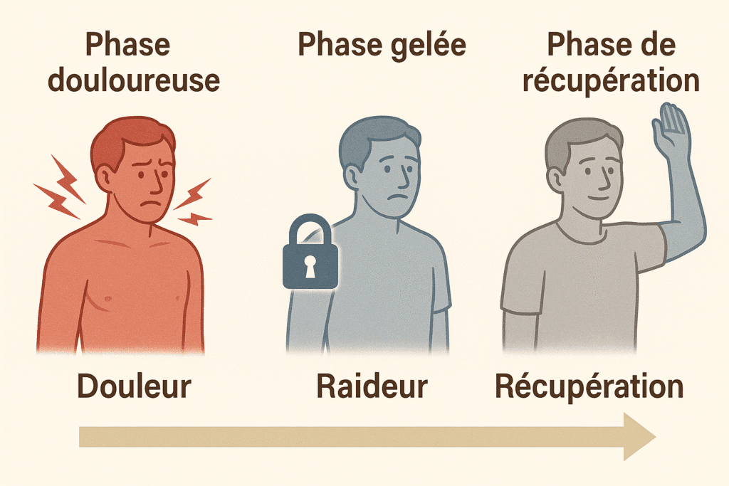 Phases de la capsulite rétractile de l'épaule