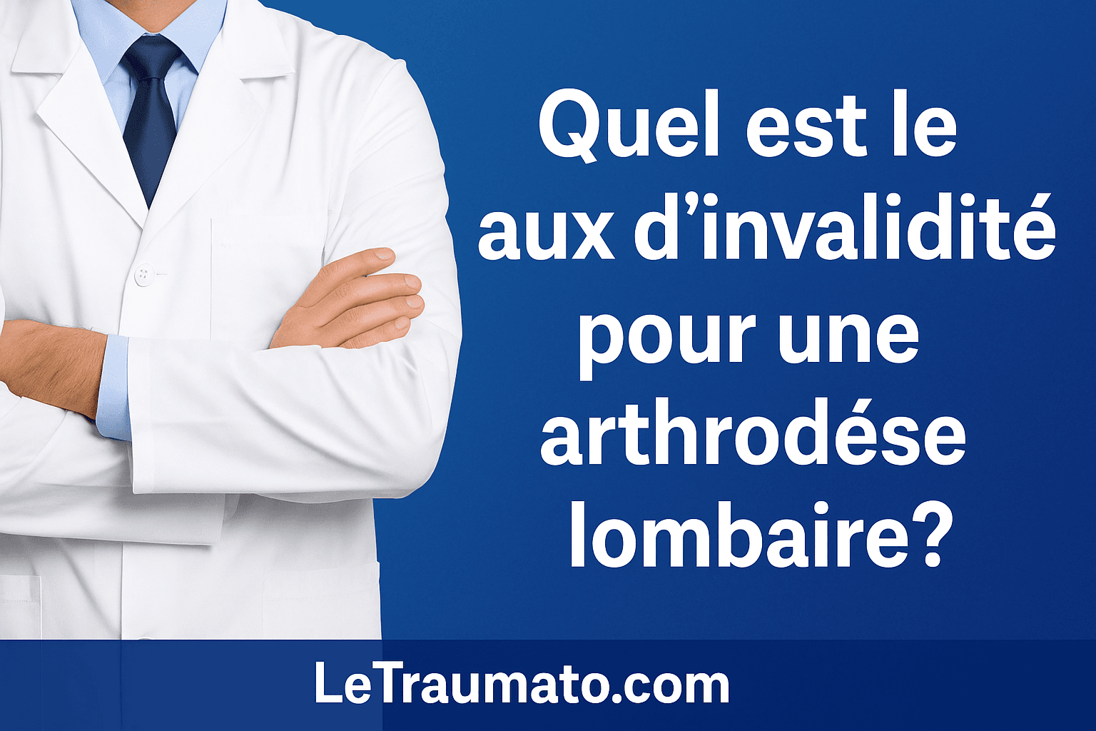 Médecin expliquant le taux d'invalidité après une arthrodèse lombaire - LeTraumato.com