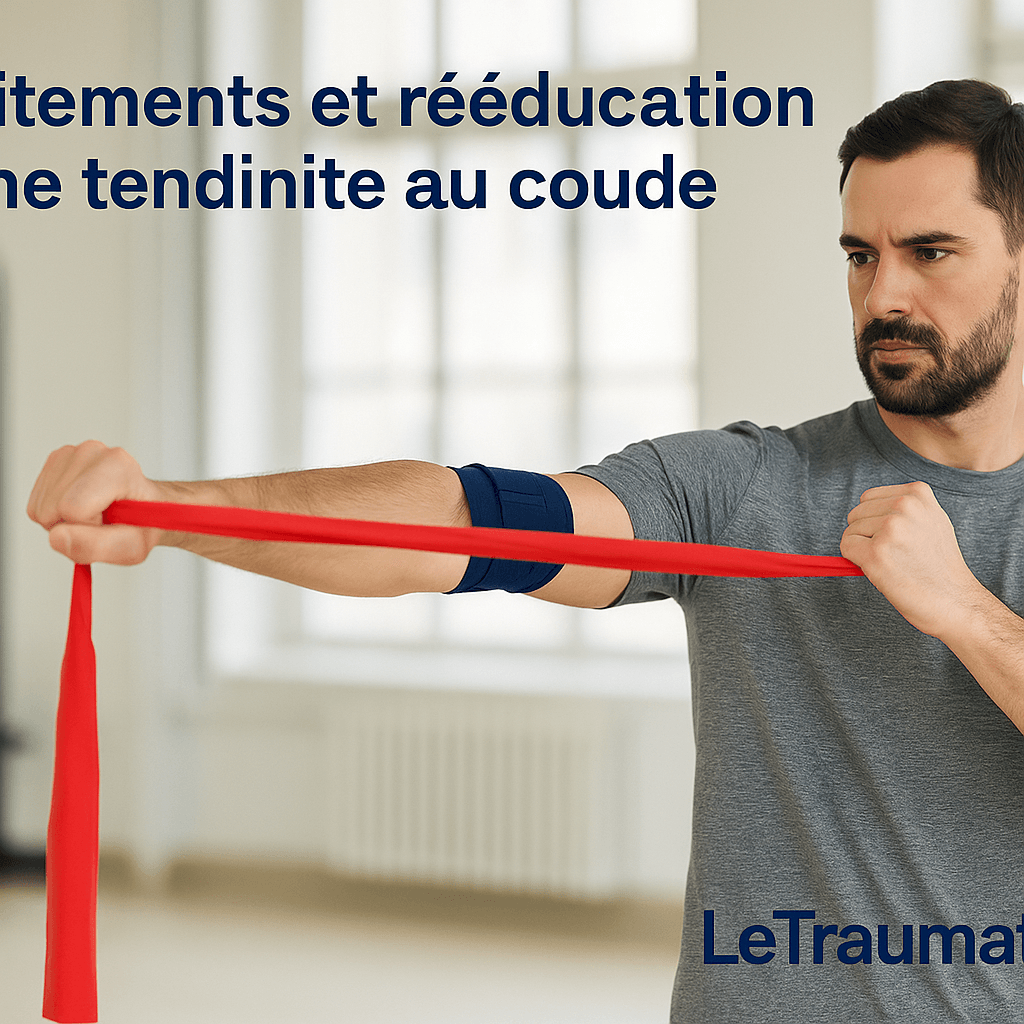 Exercice de rééducation pour tendinite au coude avec bande élastique – méthode orthopédiste