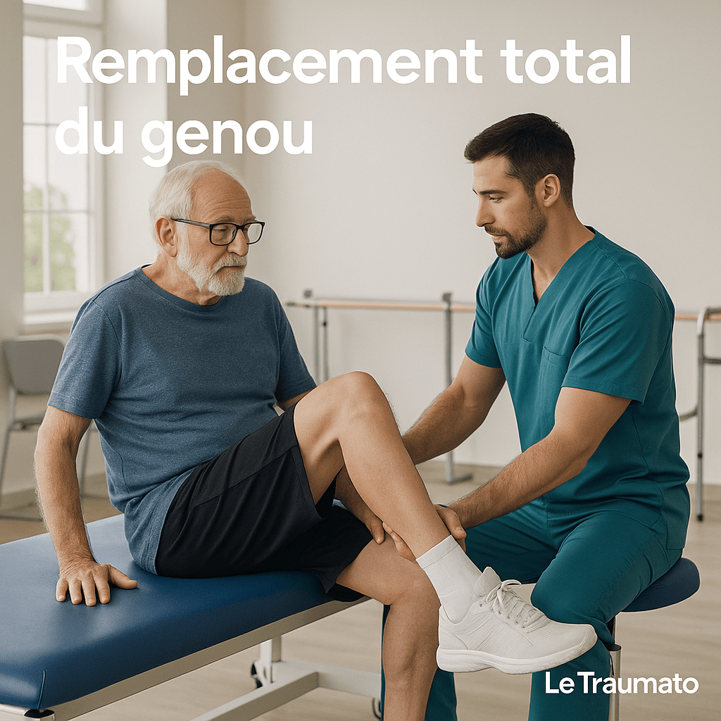 Rééducation après remplacement total du genou avec assistance professionnelle