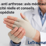 Gants anti arthrose portés sur des mains arthrosiques, sous la supervision d’un orthopédiste – LeTraumato