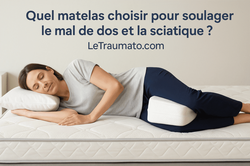 Femme dormant sur le côté sur un matelas pour soulager le mal de dos et la sciatique – LeTraumato.com