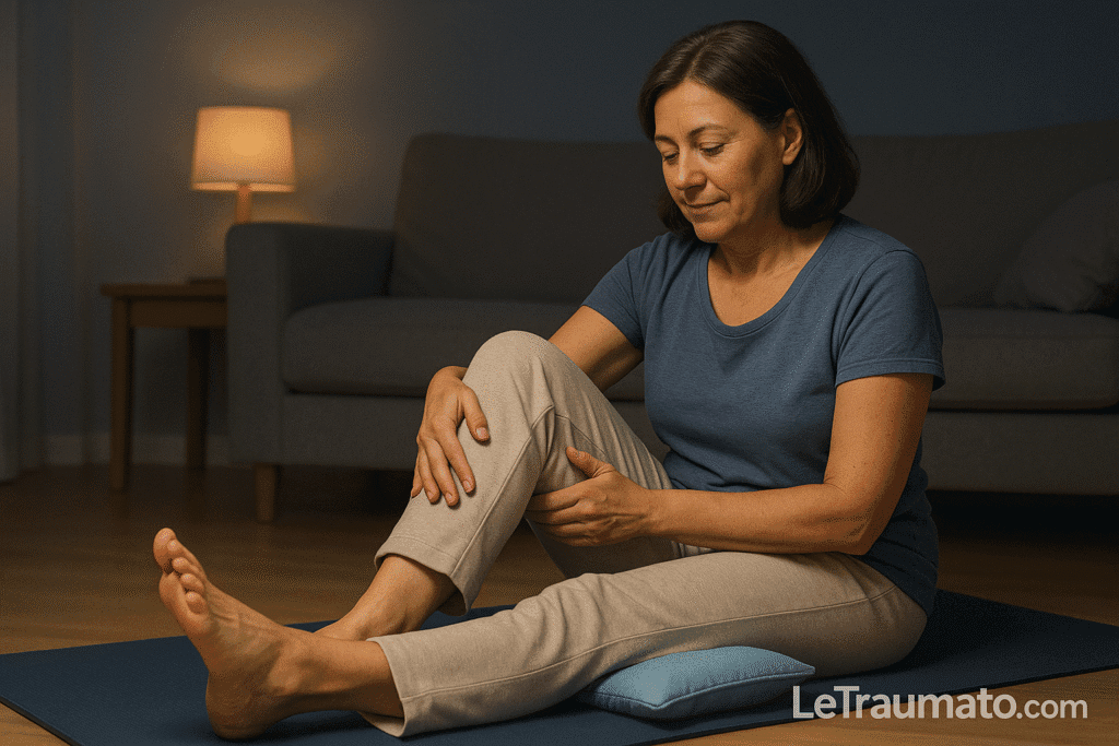 Rééducation du genou la nuit pour soulager la douleur au repos
