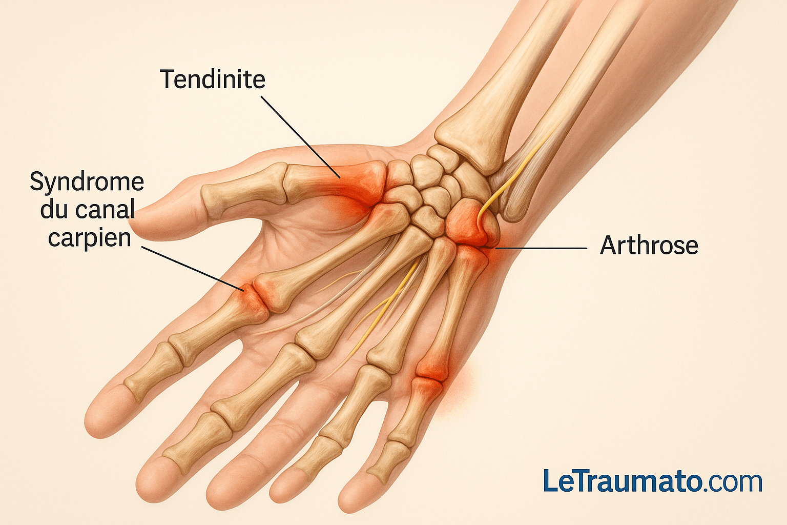 Douleur du poignet – Anatomie illustrée des causes fréquentes par un orthopédiste – Traumatologie