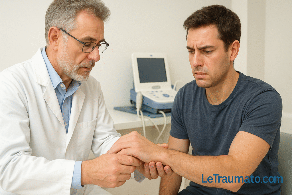 Douleur du poignet – Examen clinique par un orthopédiste en traumatologie – LeTraumato