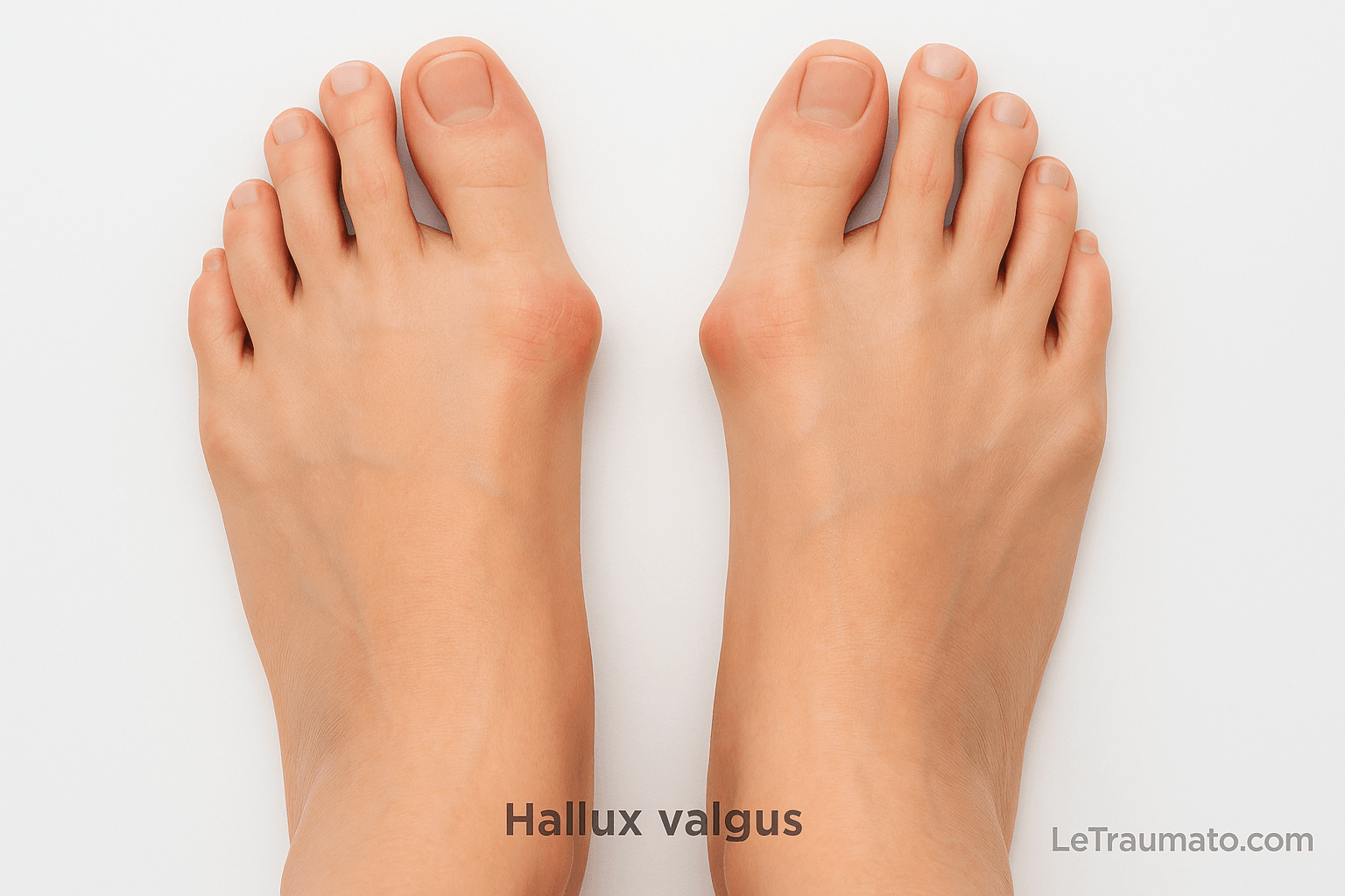 Hallux valgus avec déformation du gros orteil, illustration médicale par un orthopédiste – LeTraumato.com