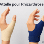 Attelle pour rhizarthrose : orthèse de pouce beige et bleue expliquée par un orthopédiste – LeTraumato.com