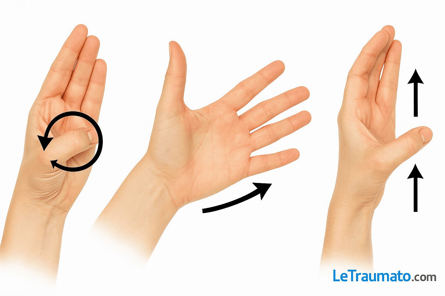 Exercices pour la rhizarthrose du pouce et du poignet – illustration médicale par un orthopédiste Traumatologie – LeTraumato.com