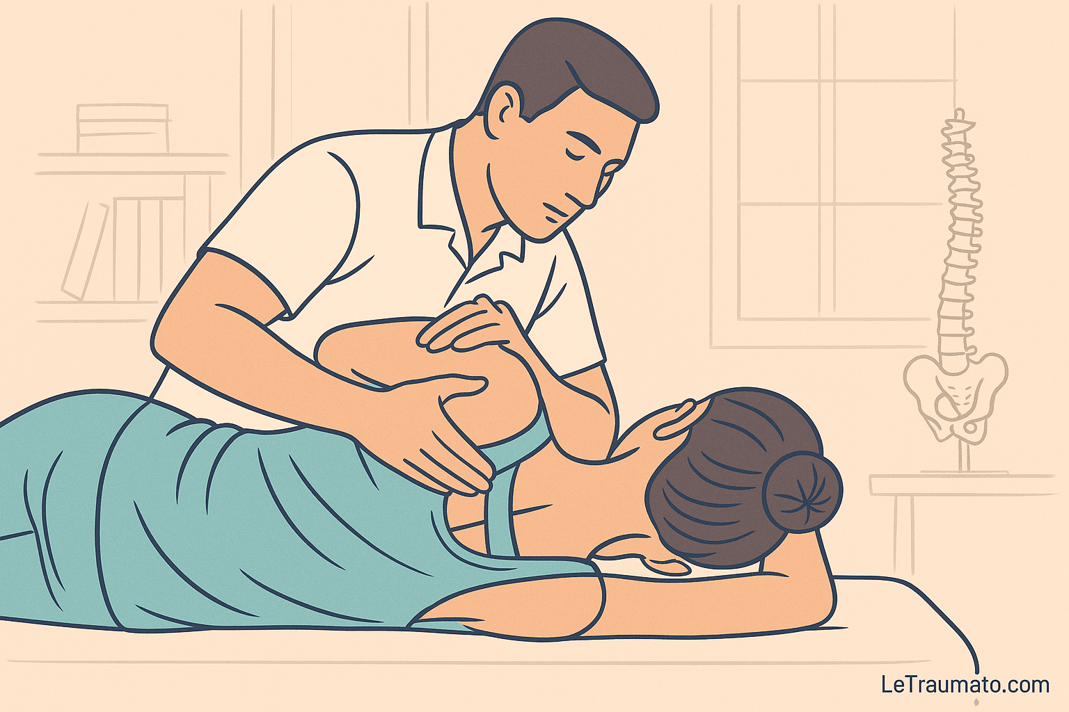 Orthopédie et chiropratique : illustration d’un ajustement chiropratique – LeTraumato