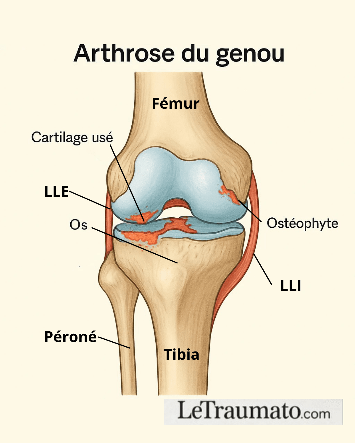 Anatomie de l’arthrose du genou