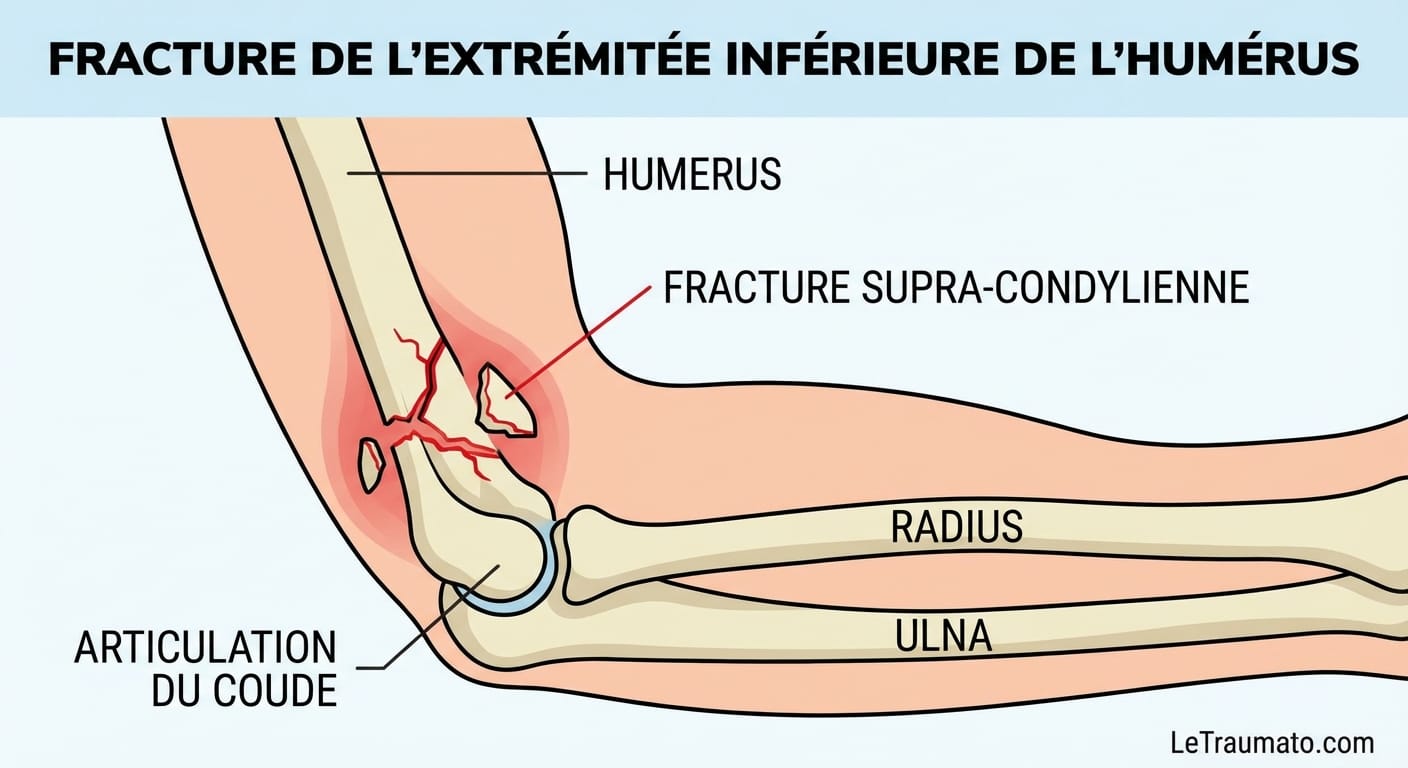 Image explicatif de: fracture de l'éxtrémitée inferieur de l’humérus et fracture du bas de lhumérus
