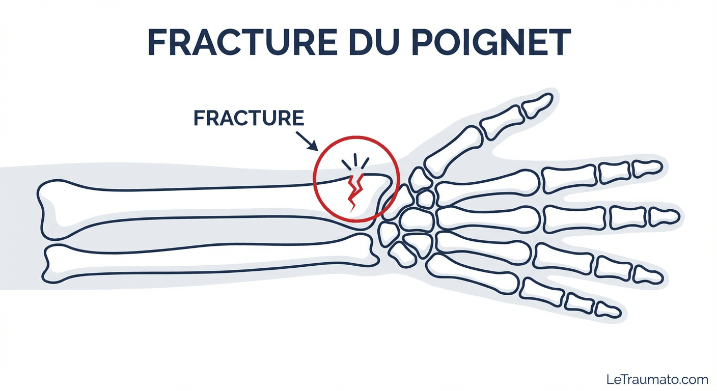Image explicatif de: fracture du poignet et rupture du poignet