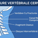 Image explicatif de: fracture vertébrale cervicale et rupture de la colonne cervicale