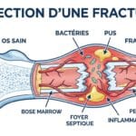 Image explicatif de: infection d'une fracture et ostéomyélite post-fracture