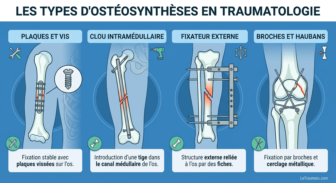 Image explicatif de: les types d'ostéosynthèses en traumatologie et les méthodes dostéosynthèse en traumatologie