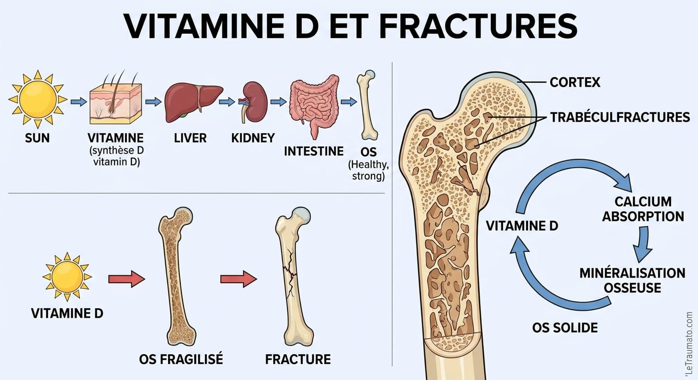 Image explicatif de: vitamine D et fractures et vitamine D et blessures osseuses