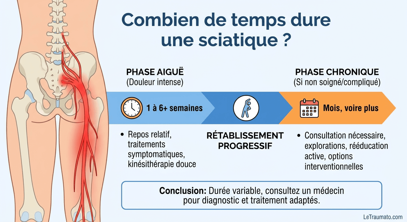 Image explicatif de: Combien de temps dure une sciatique ? et Durée sciatique