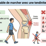 Image explicatif de: Est-il acceptable de marcher avec une tendinite rotulienne ? et Peut-on marcher avec une tendinite du genou ?