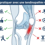 Image explicatif de: Quel sport pratiquer avec une tendinopathie rotulienne ? et Activité physique avec tendinopathie rotulienne