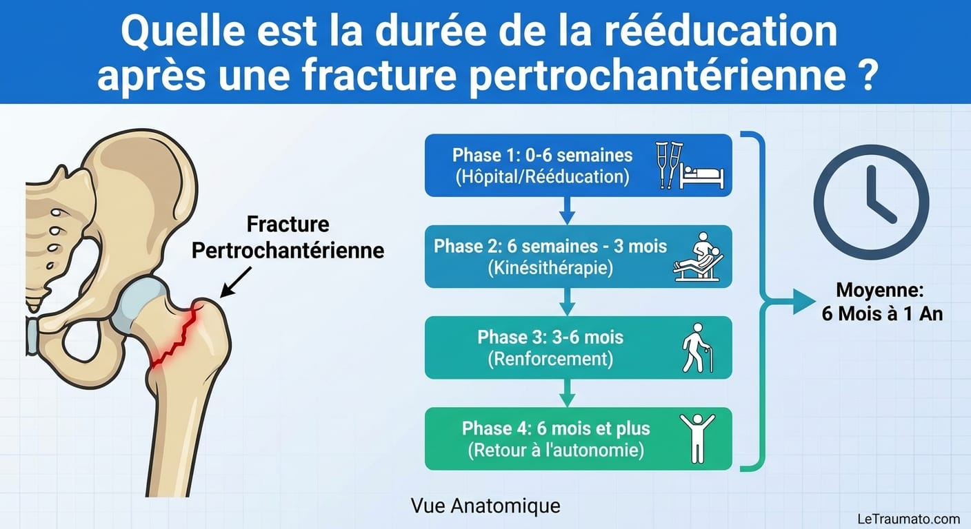 Image explicatif de: Quelle est la durée de la rééducation après une fracture pertrochantérienne ? et Temps de rééducation après fracture pertrochantérienne