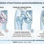 Image explicatif de: Quelle est l'évolution d'une fracture pertrochantérienne sans chirurgie ? et Évolution dune fracture du col fémoral sans opération