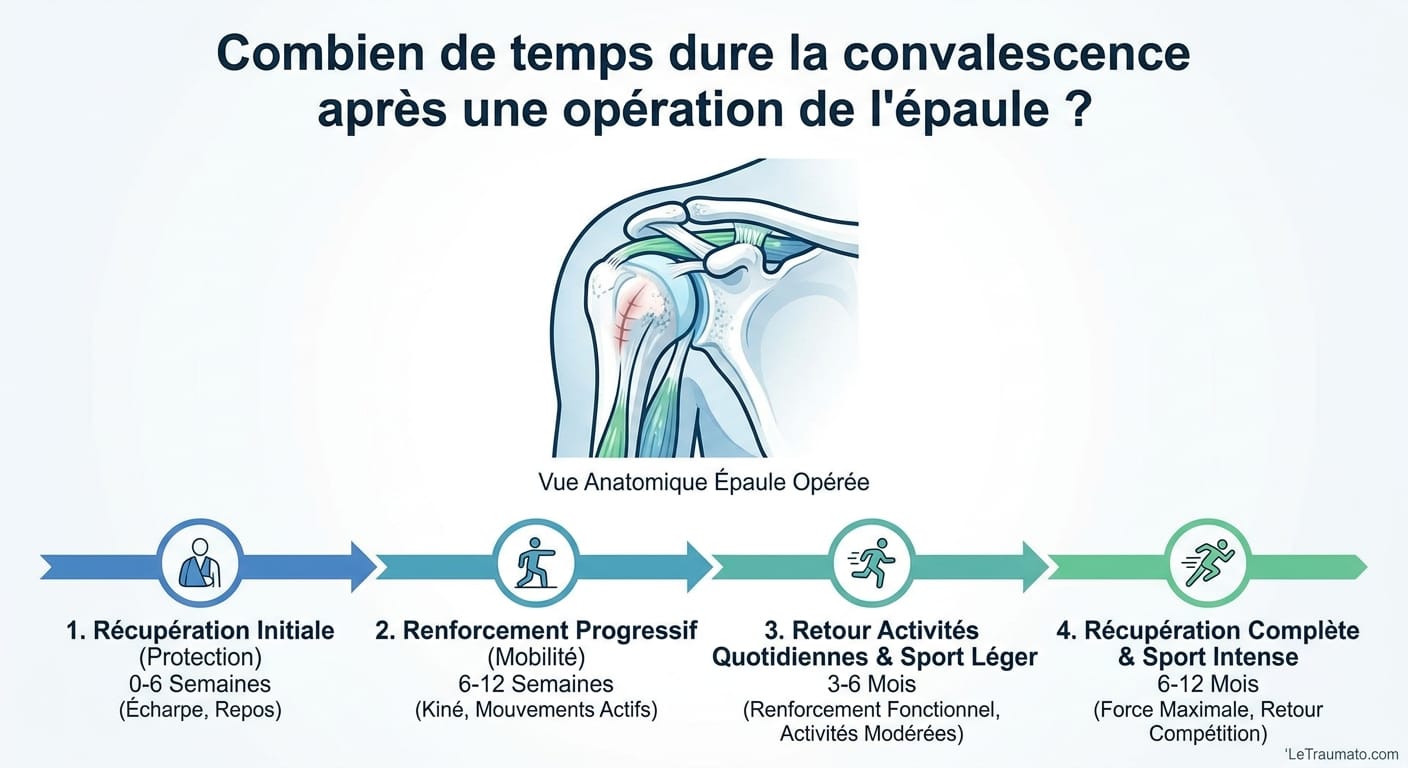 Image explicatif de: Combien de temps dure la convalescence après une opération de l'épaule ? et Durée de rétablissement après une opération de lépaule