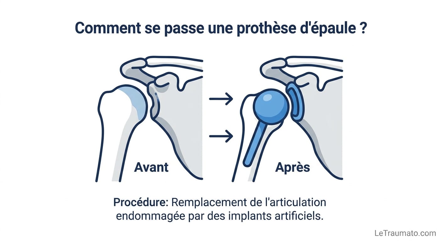 Image explicatif de: Comment se passe une prothèse d'épaule ? et Pose de prothèse dépaule