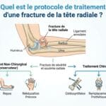 Image explicatif de: Quel est le protocole de traitement d'une fracture de la tête radiale ? et Traitement fracture du radius