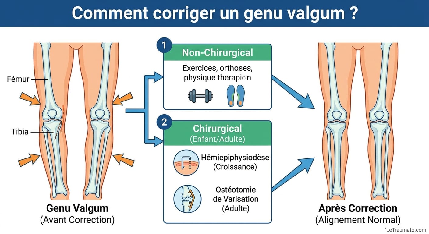 Image explicatif de: Comment corriger un genu valgum ? et Comment traiter un genu valgum ?